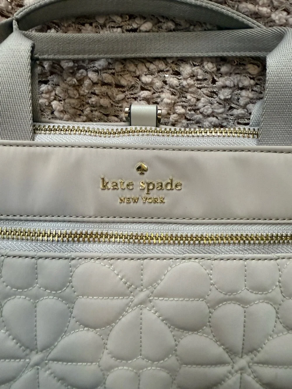 Kate Spade Greige Quilted Backpack - Picture 2 of 15